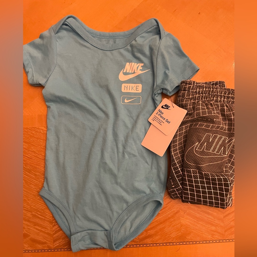 Nike Light Blue onesie and pants size 24 months